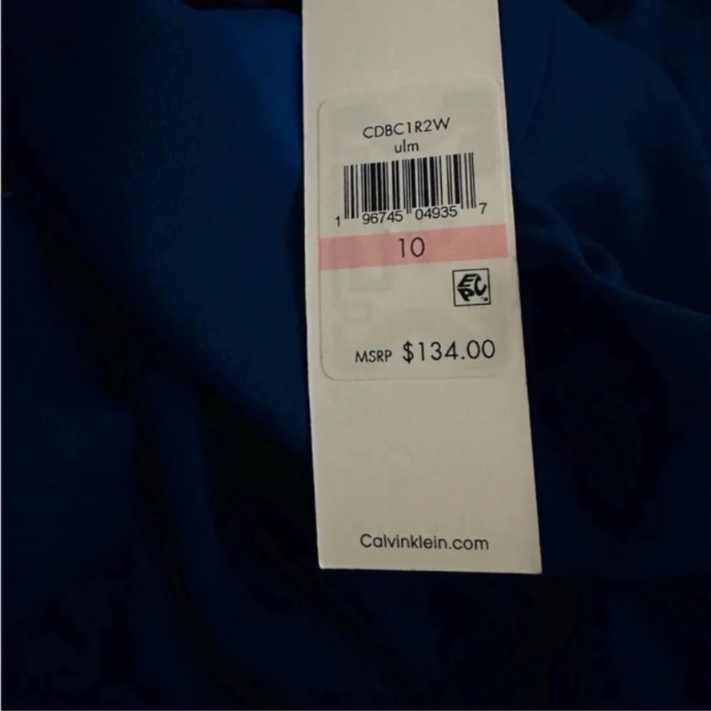 💙 NWT! Blue CALVIN KLEIN Sleeveless Knotted Cut-Out Crew Neck Dress - Size 10 - Picture 6 of 8